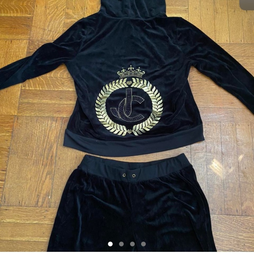 Juicy couture black velvet tracksuit